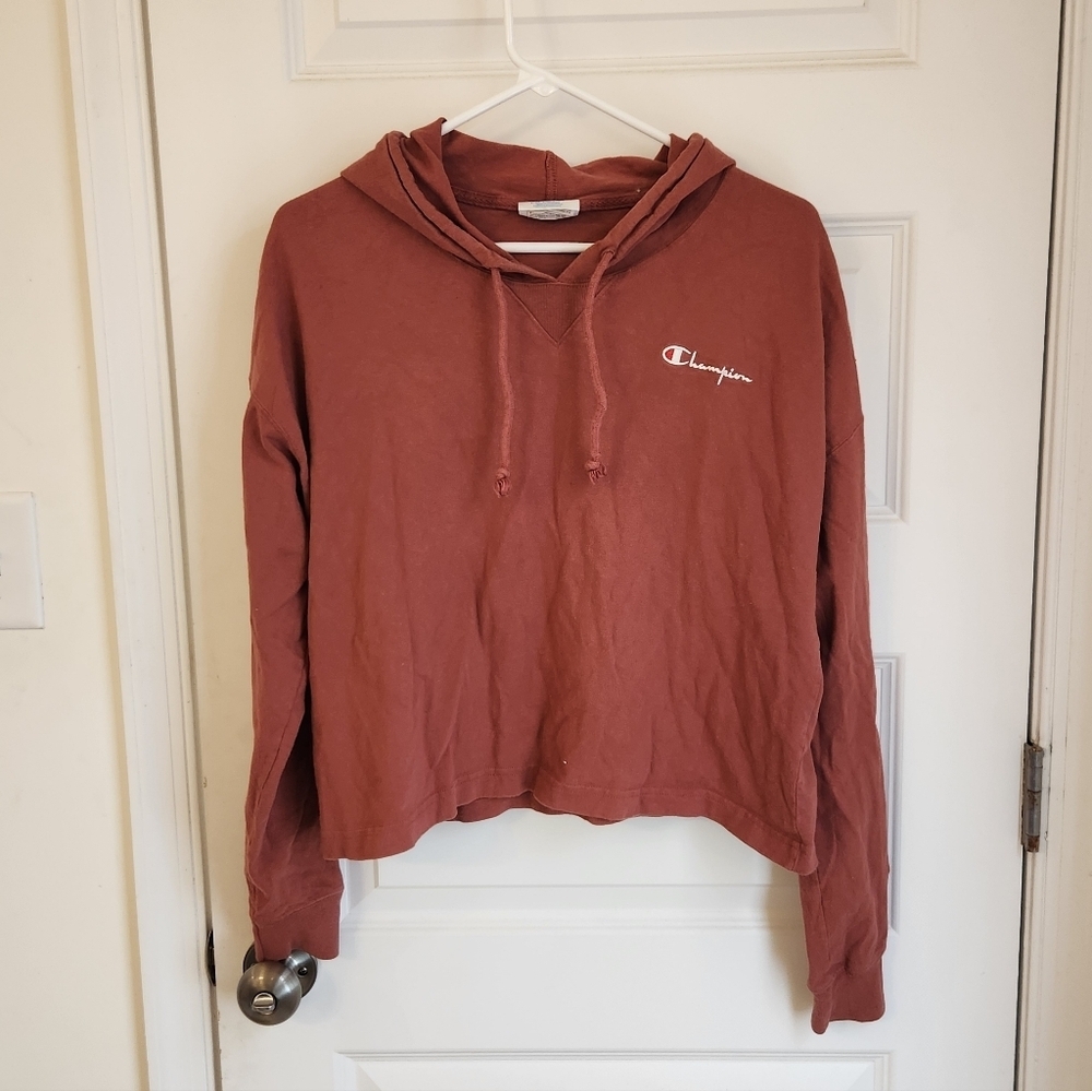 Champion‎ Cropped Hoodie Women's Size S Burnt Orange #A743